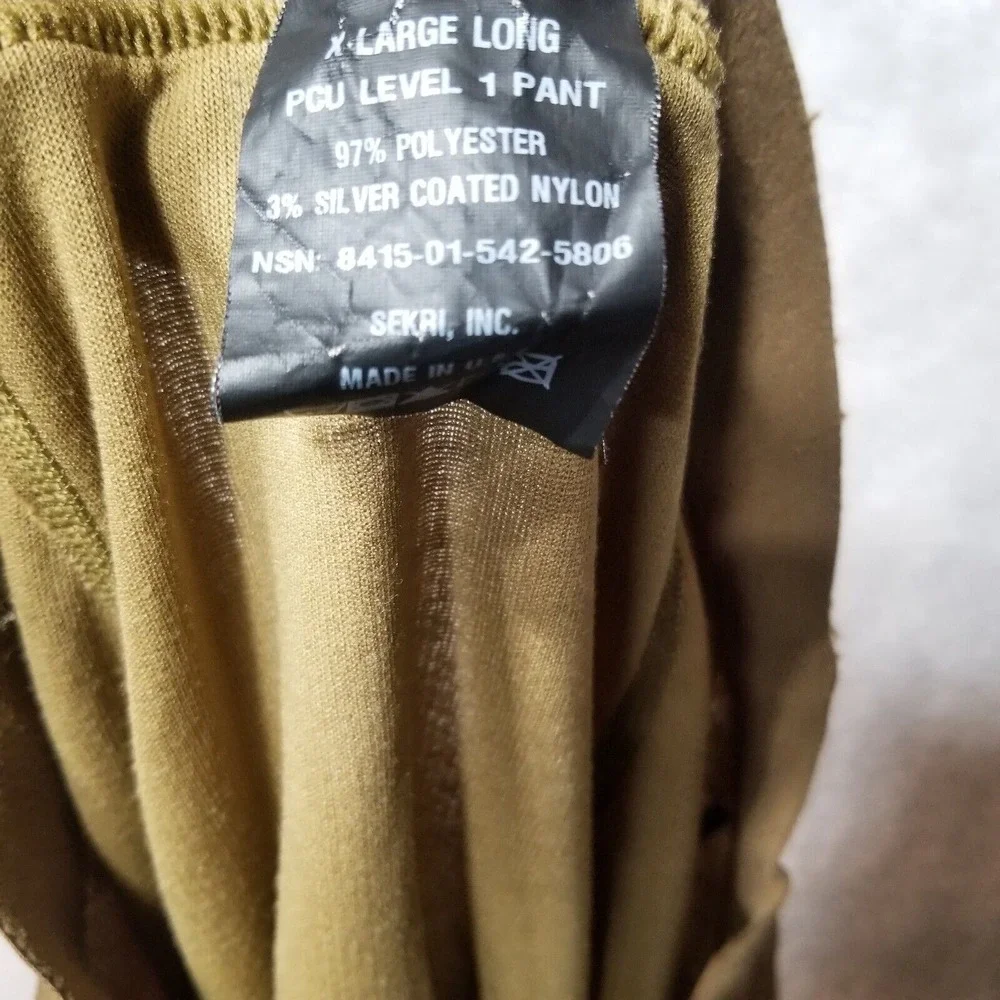 SEKRI PCU Level 1 Pants, Base Layer Coyote Brown Special Forces Size XLarge Long